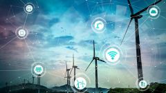 Smart energy Konzept: erneuerbare Energien und Internet of Things.