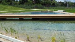 Nahaufnahme des Teiches im CODICO Central Park.