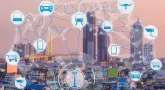 Smart City und drahtloses Netzwerk. 